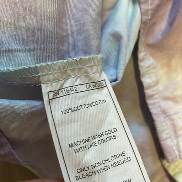 Oversized Tie Dye Boxy Top Skate Empyre XS Button Front Short Sleeve Waist Blue - Picture 9 of 11